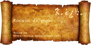 Kocsis Ágnes névjegykártya