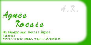 agnes kocsis business card