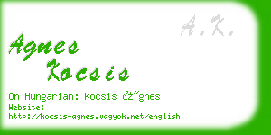 agnes kocsis business card